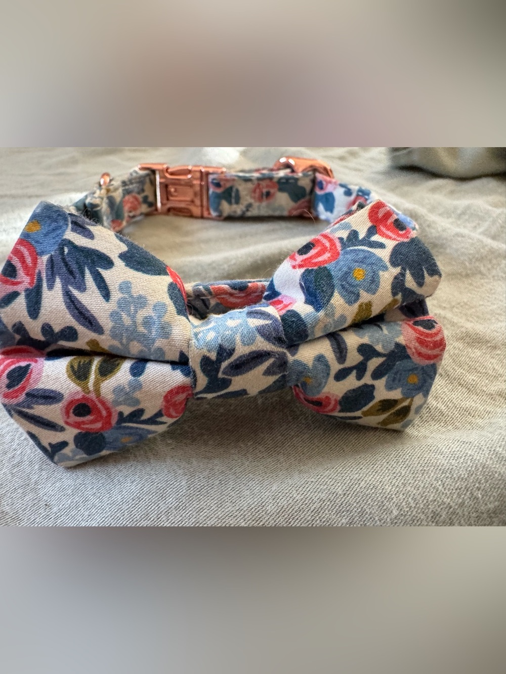 Pink & Blue floral dog collar